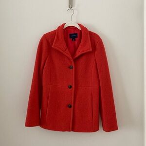 Stylish Orange Wool Coat